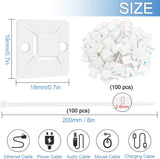 1000-Pack White Self-Adhesive Cable Tie Mounts with Multi-Purpose Stic