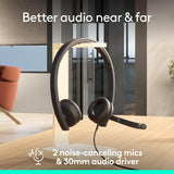 Logitech H570e USB Headset Microphone PC Mac USB-C - Black | Stereo so