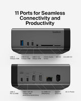Belkin USB-C Hub, 11-in-1 Pro GaN Dock 150W, Multi-Port Docking Statio