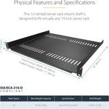 StarTech.com 2-Pack 1U Server Rack Shelf, Vented Rack Mount Cantilever