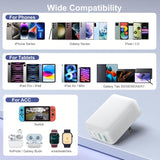 4PORT USB Travel Wall Charger 34W/6.8A 110V/220V White