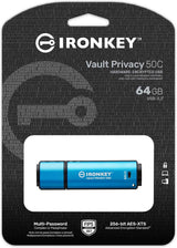 Clé USB Kingston Ironkey Vault Privacy 50 USB-C 64 Go | FIPS 197 Ce