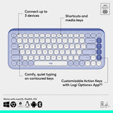 Logitech POP ICON Keys Wireless Bluetooth Keyboard, Comfortable Typing
