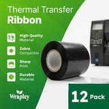 Rubans d'imprimante thermique, 110 mm x 450 m, pour imprimantes Zebra Sc