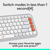 Logitech POP ICON Keys Clavier sans fil Bluetooth - Blanc cassé et Orange