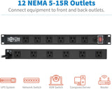 POWER STRIP 12OUT 5-15P 120V 36IN METAL VERTICAL