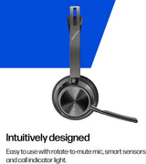 Poly Voyager Focus 2 USB-C-C Headset USB-C/A Adapter Charging Stand (A