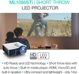 Sharp Wuxga LCD Laser Projector, 5,000 Lumens, Filter-FREE, White Cabinet, 1.2X Manual ZOOM LENS