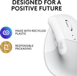 Logitech Lift for Mac Wireless Vertical Ergonomic Mouse, Bluetooth, Qu