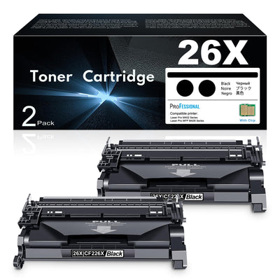 26X CF226X Black High-Yield Toner Cartridge with Chip Replacement for