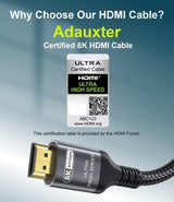 Certified 10K 8K HDMI 2.1 Cable 48Gbps 10 FT, Ultra High Speed HDMI Ca