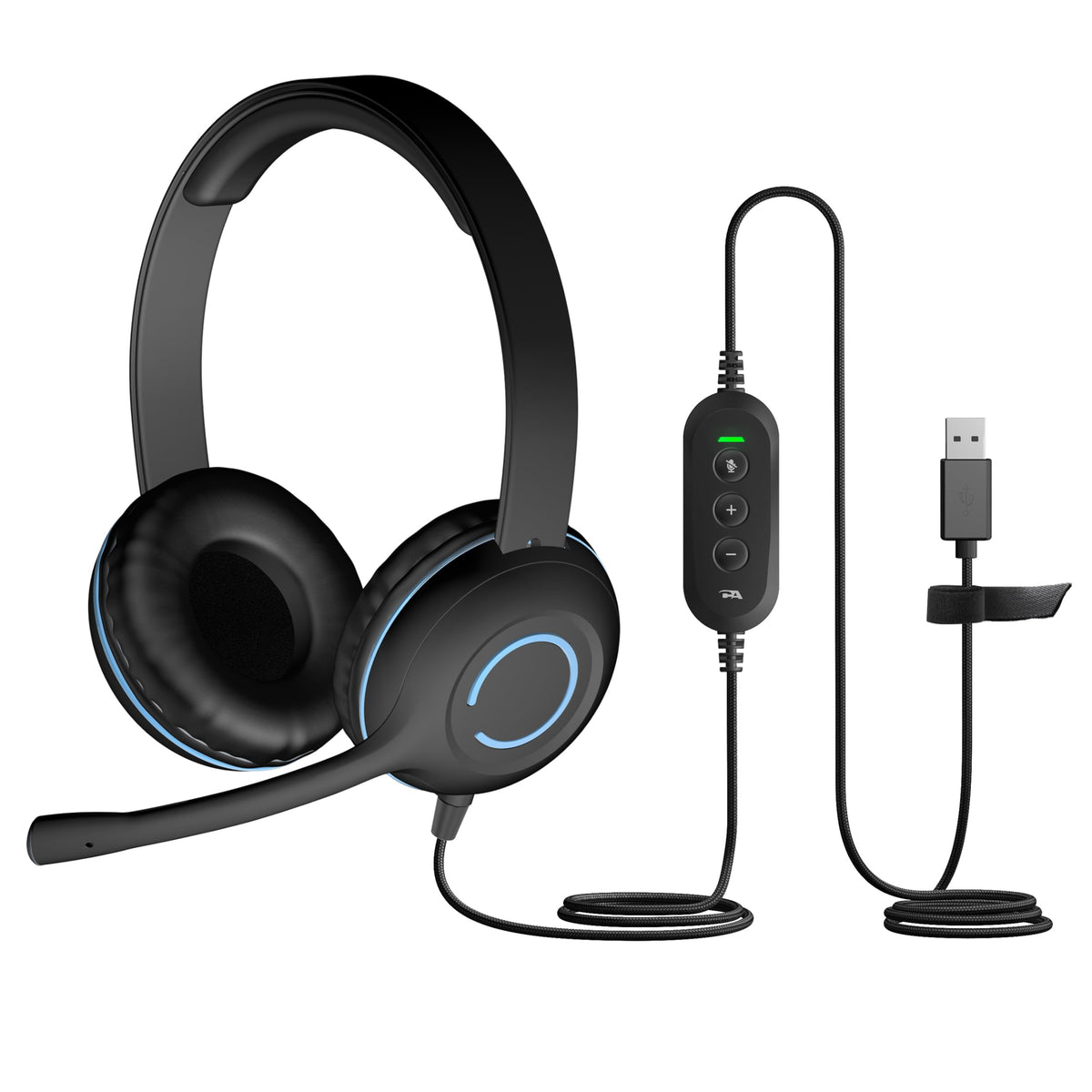 Cyber Acoustics USB Stereo Headset with Headphones and Noise Cancellin