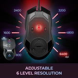 Adesso iMouse X5 RGB Wired Gaming Mouse - 7 Buttons, Ambidextrous, Adj