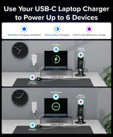 Plugable 6 Port USB C Charging Station, Up to 100W Charger for Multipl