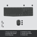 Logitech MK235 Wireless Keyboard and Mouse Combo for Windows, 2.4 GHz