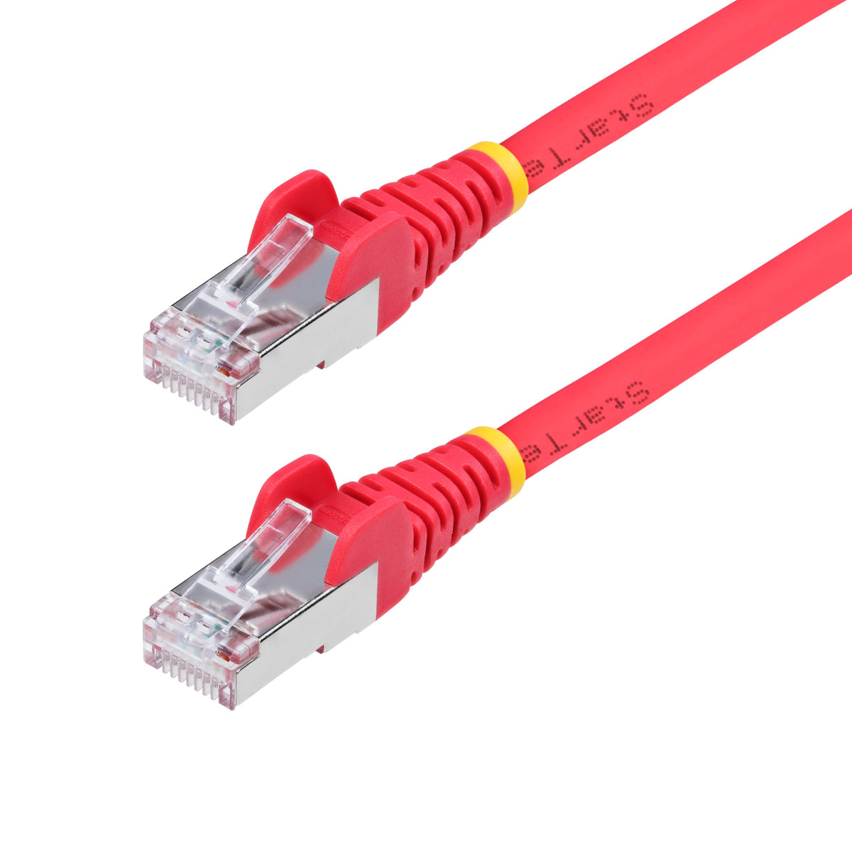 Câble Ethernet CAT6a rouge de 1,8 m, RJ45 sans accroc, 10 Gbit/s, PoE 100 W, S/FTP, LSZH, cuivre nu pur 27 AWG, 500 MHz, cordon de brassage réseau blindé