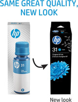 HP 31 Cyan Ink Bottle, 70ml (1VU26AN) L Cyan