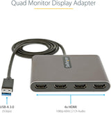 Startech USB32HD4 USB 3.0 to 4 HDMI Adapter
