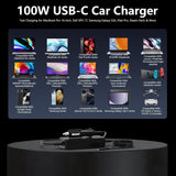 100W USB C Laptop Car Charger Compatible with Dell Latitude/XPS/Precis