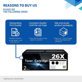 26X CF226X Black High-Yield Toner Cartridge with Chip Replacement for