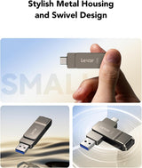 Lexar D40E 128GB Dual USB 3.2 Gen 1 Type-C Jump Drive, USB-C Flash Met