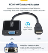StarTech.com HDMI to VGA Adapter, Active Video Converter for Laptop/De