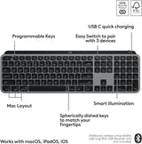 Logitech MX Keys S Mac Clavier sans fil Fluide Précis - Gris espace |