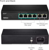 TRENDnet 6-Port Fast Ethernet PoE+ Switch,TPE-S50,4 x Fast Ethernet Po