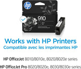 Original HP 910 Black Ink Cartridge, Works with HP OfficeJet 8010 802