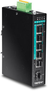 Commutateur TRENDnet PoE+ Gigabit industriel durci 5 ports sur rail DIN, 120W