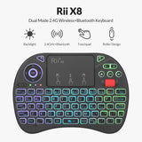 Mini clavier Rii X8, clavier sans fil 2,4G amélioré et Bluetooth