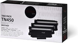 Lot de 3 toners noirs de remplacement TN450 TN-450 pour Brother