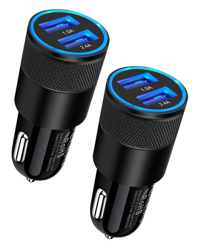 Black Dual USB CAR Charger Charge Two Tablets AT ONCE