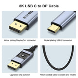 6.6FT USB C to Displayport 1.4 Cable Bidirectional 8K 30HZ