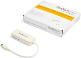 StarTech.com USB C to Gigabit Ethernet Adapter w/USB A Port - White 1G