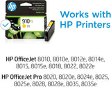 Cartouche d'encre jaune grande capacité authentique HP 910XL, fonctionne avec les imprimantes HP Offi