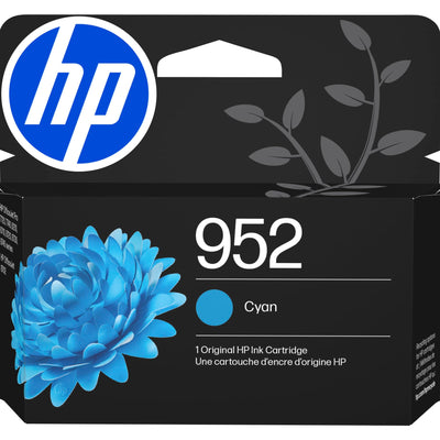 Original HP 952 Cyan Ink Cartridge, Works with HP OfficeJet 8702, HP