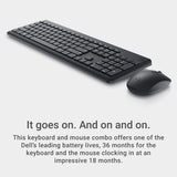 Dell KB555 Silent Keyboard and Mouse - 18 Programmable Shortcut Keys,