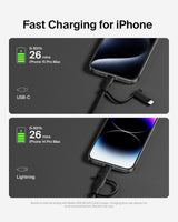 Belkin BoostCharge tressée 2-en-1 Câble de charge USB-C avec USB-C et Lightning
