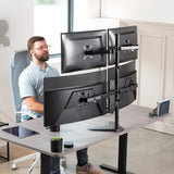 Support de bureau premium pour quatre écrans 30 pouces