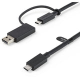 StarTech.com 3ft (1m) USB-C Cable with USB-A Adapter Dongle - Hybrid 2