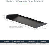 StarTech.com 1U Server Rack Shelf, Universal Rack Mount Cantilever Tra