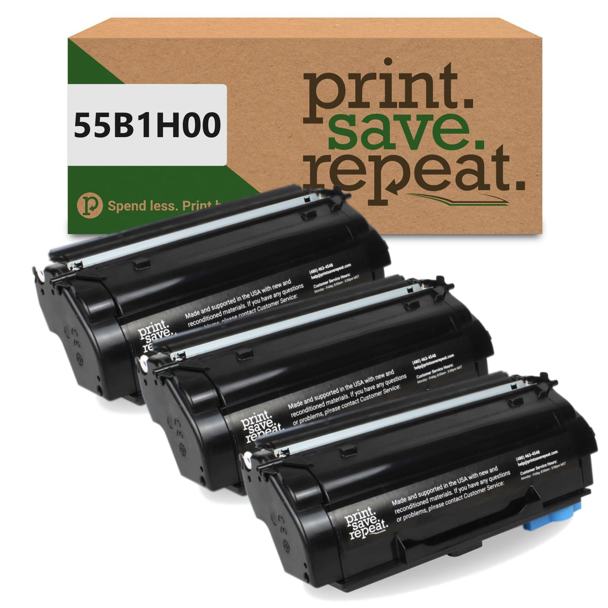 Print.Save.Repeat. Lexmark 55B1H00 3-Pack High Yield Remanufactured To