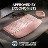 Logitech Wave Keys Wireless Ergonomic Keyboard with Cushioned Palm Res