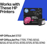 Original HP 952XL Magenta High-Yield Ink Cartridge, Works with HP Off