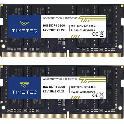 Timetec 32GB KIT (2x16GB) DDR4 3200MHz (PC4-3200AA) PC4-25600 SODIMM L