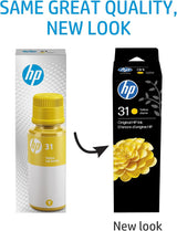 HP 31 Yellow Ink Bottle, 70ml (1VU28AN)