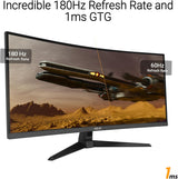 ASUS TUF Gaming 34” Ultra-Wide Curved Monitor (VG34VQ3B) – 21:9 QHD (3