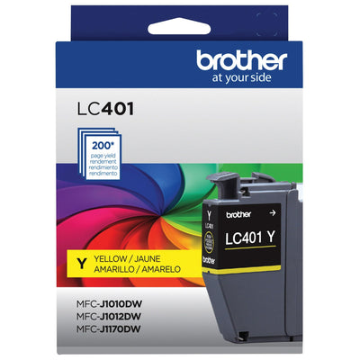 Brother Genuine LC401Y Standard-Yield Yellow Ink Cartridge Yellow Pack