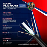 Cat6 Plenum Cable 1000FT – DSX-8000 Certified | 0.58mm Solid Conductor